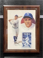 1988 Babe Ruth 20 Cent Stamp Plaque