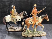 2pc Native American Sculptures