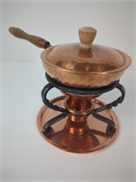 Copper Small Chafing Dish Wrought Iron Stand