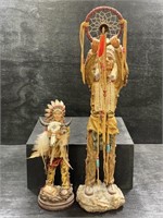 2pc Native American Sculptures