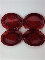 Luminarc Cristal D'Arque Ruby Red Plates x 4
