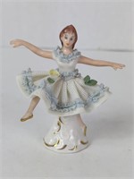 Porcelain Dresden Lace Mini Dancer Figure