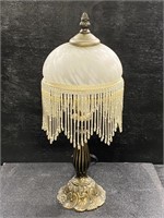Boudoir Lamp Glass Shade w/ Beaded Fringe