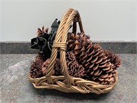 Basket with pine cones