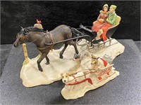 2pc Lowell Davis Numbered Sleigh Sculptures