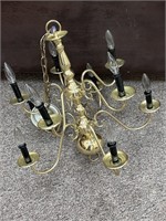 10 Bulb Brass Chandelier