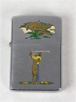 1950's Zippo Lighter With Golfer and Hole