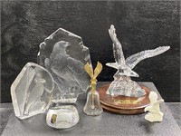 6pc Crystal Bird Paper Weights & More