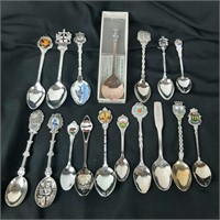 17 x Collector Spoons Incl. 1 x Sterling