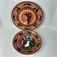2 x Italian Clay Hand Made Plates