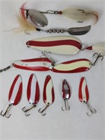 Lot of 10 Spoons and Spinner Lures