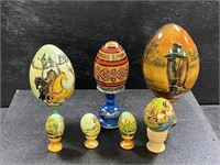 7pc Hand Painted Eggs