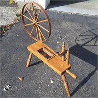 Wood Spinning Wheel with Planter Insert