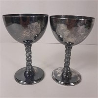 Garland Stem Silver Plated Wine Goblets