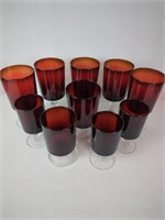 Lot of Arcoroc France Ruby Red Stemware