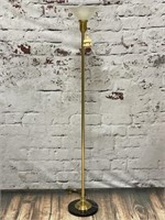 Brass Look Floor Lamp on Marble Base