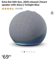 Amazon Echo Dot (4th Generation, Twilight Blue
