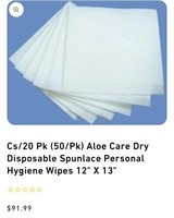 Cs/20 Pk (50/Pk) Aloe Care Dry Disposable