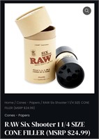 RAW Six Shooter 1 1/4 SIZE CONE FILLER
Fill 1,