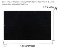 27.5" x 42.5" Tactical Military Patch Holder