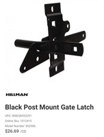 Hillman Post mount gate latch has durable steel