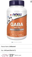 NOW Supplements GABA Vegetable Capsules 500mg