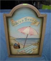 Life's a Beach 3 dimensional framed wall display