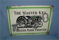 The master key farm tractor retro style advertisin