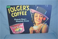Folgers Coffee retro style advertising sign