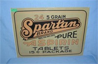 Spartan Brand pure aspirin retro style advertising