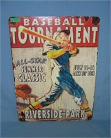 Baseball Tournament Riverside Park retro style adv