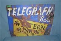 Western Union Telegraph here retro style advertisi