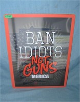 Ban Idiots Not Guns 'merica retro style advertisin