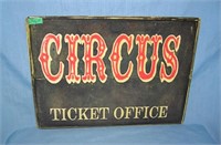 Circus ticket office retro style advertising sign