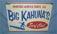 Big Kahuna's surf club retro style advertising sig