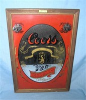 Coors Beer mirrored and wood framed advertising si