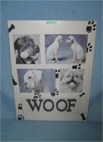 Woof multiple dog display sign style advertising s