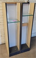 2 Retail Lighted Displays w/glass Shelves 4ft.