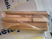 36 each Wood Rulers, New in Package 12"