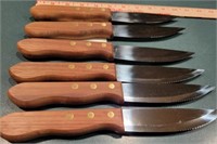 Knife Black with 6 Steak Knifes New