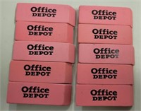 10 Office Depo Pink Peral Erasers - New