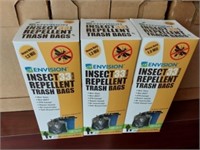 3 Insect Repellent Trash Bags, New in Box