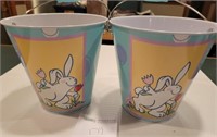 2 Easter Pails Metal New 7"Tall  and 7" Diameter