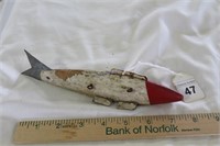 8" Vintage Unknown Red/White Decoy