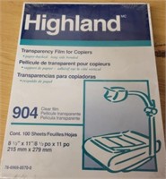 1 box Highland Overhead Transparenices