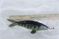 7" Green Spearing Decoy Unknown Carver