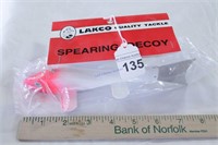 8" Red/White  Lakco Spearing Decoy