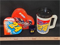 NASCAR JEFF GORDON Lot-Travel Mug/Tin/Shot Glass