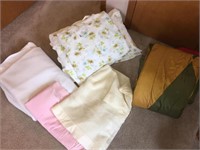 Pillows and blankets, sleeping bag