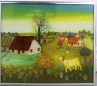 Whimsical Yugoslavian Country Side Acrylic